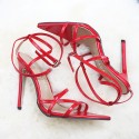 Size:4.5-11 Women Fashion Solid Color Bandage Pointed Heels Shoes