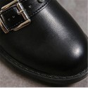 Size:4.5-11 Women Fashion Plus Size Solid Color Rivet Belt Buckle Short Boots