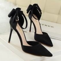 Size 4.5-11 Women Sexy Pointed Toe Buckle Strap Bowknot Pattern High Heel Shoes