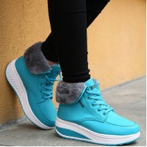 Size:4.5-9 Women Winter Warm Lace Up Fleece Lined Shoes