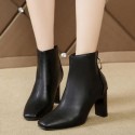 Size:4.5-8 Women Winter Fashion Heel Boots Zipper Short Boots