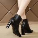 Size:4.5-8 Women Winter Fashion Heel Boots Zipper Short Boots