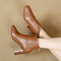 Size:4.5-8 Women Winter Fashion Heel Boots Zipper Short Boots