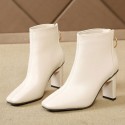 Size:4.5-8 Women Winter Fashion Heel Boots Zipper Short Boots