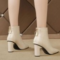 Size:4.5-8 Women Winter Fashion Heel Boots Zipper Short Boots