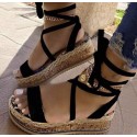 Women Fashion Sexy Strap Design Leopard Snake Pattern Platform Sandals