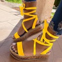 Women Fashion Sexy Strap Design Leopard Snake Pattern Platform Sandals