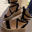 Women Fashion Sexy Strap Design Leopard Snake Pattern Platform Sandals