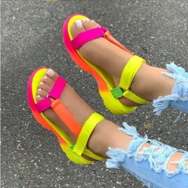 Women Casual Velcro Design Wedge Platform Sandals