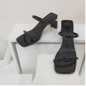 Women Fashion Square Toe Solid Color Geometric High Heel Sandals