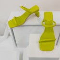 Women Fashion Square Toe Solid Color Geometric High Heel Sandals