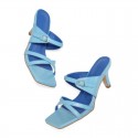 Women Fashion Buckle Design Square Toe High Heel Sandals