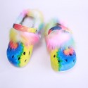 Winter Women Hollow Comfortable Breathable Leisure Plush Slippers Clogs