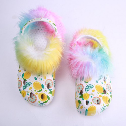 Winter Women Hollow Comfortable Breathable Leisure Plush Slippers Clogs