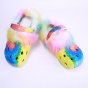 Winter Women Hollow Comfortable Breathable Leisure Plush Slippers Clogs