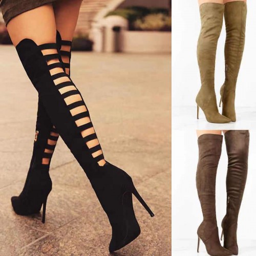 Women Fashion Pointed Toe Stiletto Heel Over The Knee Boots