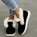 Women Casual Winter Low-Top Suede Plush Flat Short Snow Boots