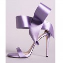 Plus Size Women Fashion Round Toe Bow Knot Open Toe Ladies Stiletto High Heel Sandals