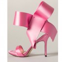 Plus Size Women Fashion Round Toe Bow Knot Open Toe Ladies Stiletto High Heel Sandals