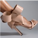 Plus Size Women Fashion Round Toe Bow Knot Open Toe Ladies Stiletto High Heel Sandals