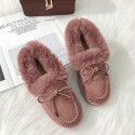 Suede Winter Women Fashion Solid Color Plush Thickened Warm Flat Snow Boots