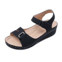 Women Fashion Plus Size Solid Color Velcro Round-Toe Sandals