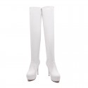 Autumn And Winter Women Fashion Solid Color Round Toe Thick-Soled Stiletto Heel Over The Knee Boots