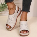 Women Fashion Casual Plus Size Solid Color Hollow-Out Breathable Sandals