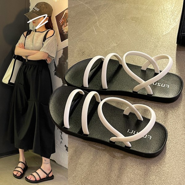 Women Casual Plus Size Round Toe Flat Sandals