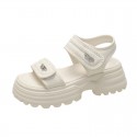 Summer Women Casual Round Toe Thick-Soled Velcro Sandals