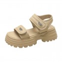 Summer Women Casual Round Toe Thick-Soled Velcro Sandals