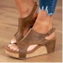 Women Summer Fashion Retro Platform Wedge Heel Plus Size Sandals