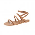 Summer Women Casual Studded Round Toe Flat Sandals