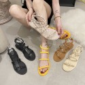 Summer Women Casual Studded Round Toe Flat Sandals