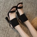 Summer Women Fashionable Plus Size Square Toe Strap High Heeled Sandals