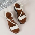 Summer Women Fashion Casual Plus Size Woven Thick-Soled Sandals