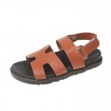 Summer Women'S Casual Plus Size Solid Color Velcro Buckle Roman Sandals