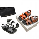 Summer Women'S Casual Plus Size Solid Color Velcro Buckle Roman Sandals